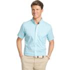 Men's Izod Advantage Shadow Classic-fit Gingham-plaid Button-down Shirt, Size: Xxl, Blue Other