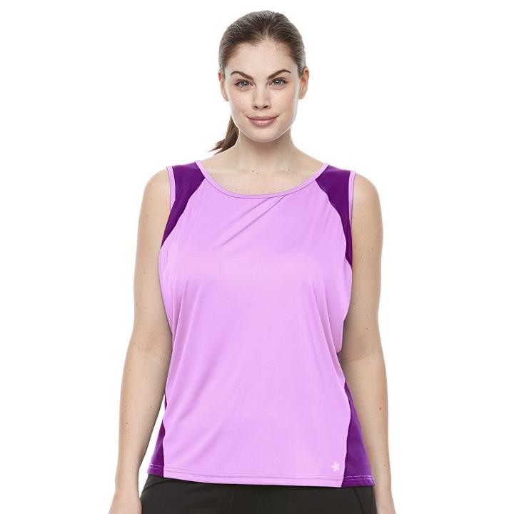 Plus Size Women's Tek Gear&reg; Performance Base Layer Workout Tank, Size: 3xl, Lt Purple