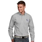 Men's Antigua Kansas City Royals Associate Plaid Button-down Shirt, Size: Large, White
