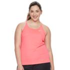 Plus Size Nike Miler Dri-fit Racerback Spaghetti Strap Tank, Women's, Size: 3xl, Med Red