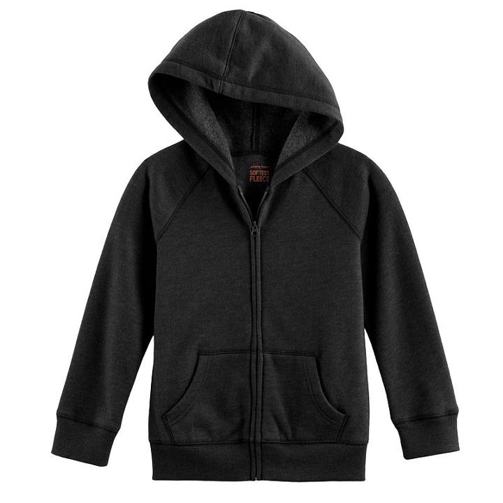 Boys 4-10 Jumping Beans® Basic Fleece Zip Hoodie, Size: 7x, Black
