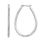 Dana Buchman Pave Teardrop Hoop Earrings, Women's, White