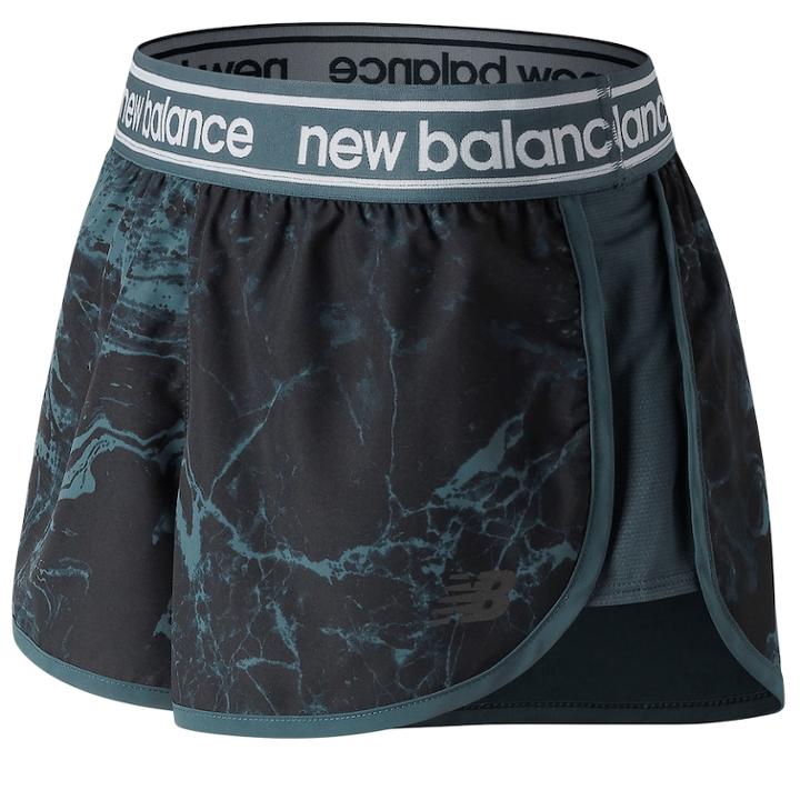 Women's New Balance Accelerate Printed 2.5 Running Shorts, Size: Xl, Grey
