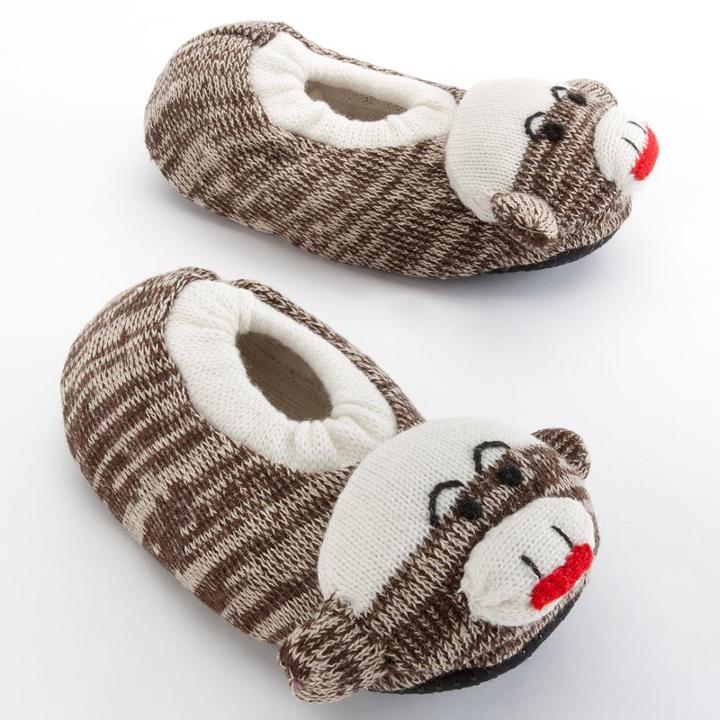 Muk Luks Sock Monkey Slippers, Women's, Size: Large, Brown