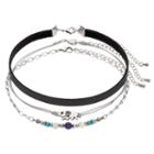 Mudd&reg; Elephant, Beaded & Faux Leather Choker Necklace Set, Women's, Black
