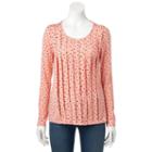 Women's Elle&trade; Pleated Front Top, Size: Large, Pink