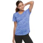 Women's Tek Gear&reg; Easy Burnout V-neck Yoga Tee, Size: Medium, Med Blue
