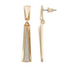 Glittery Stick Nickel Free Linear Drop Earrings, Women's, Gold