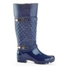 Henry Ferrera J Women's Water-resistant Quilted Rain Boots, Size: 8, Blue (navy)