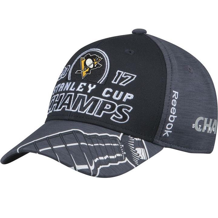 Adult Reebok Pittsburgh Penguins 2017 Stanley Cup Champions On Ice Adjustable Cap, Men's, Black