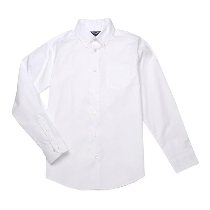 Boys 4-20 Chaps School Uniform Oxford Button-down Shirt, Size: 5, White