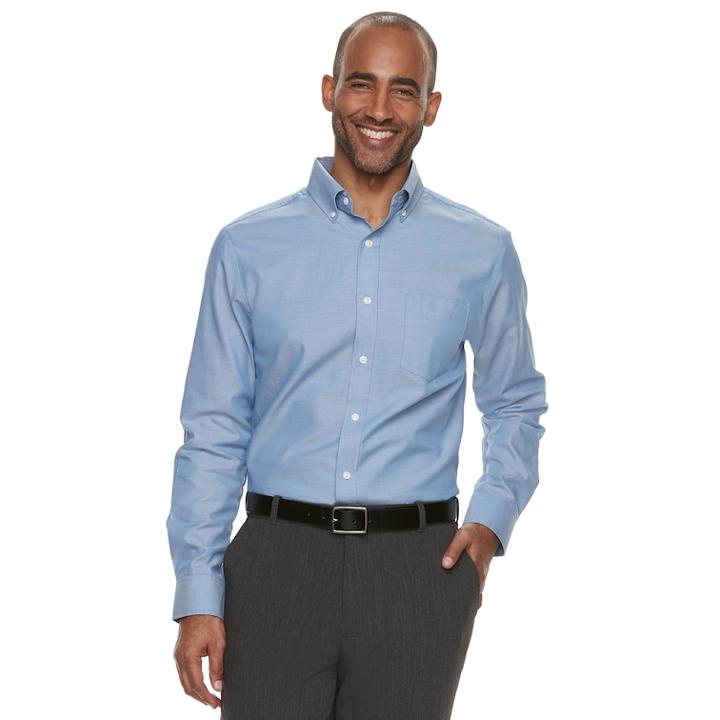 Men's Croft & Barrow® Classic-fit Easy-care Button-down Shirt, Size: Medium, Med Blue