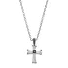 Silver Luxuries Cubic Zirconia & Marcasite Cross Pendant, Women's, Grey