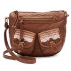 Mudd&reg; Crocheted Double-pocket Crossbody Bag, Women's, Red/coppr (rust/coppr)