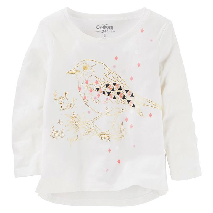 Girls 4-8 Oshkosh B'gosh&reg; Tweet Tweet Bird Graphic Tee, Girl's, Size: 8, White