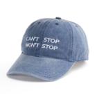 Women's So&reg; Embroidered Can't Stop Won't Stop Baseball Cap, Blue Other
