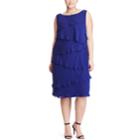 Plus Size Chaps Tiered Georgette Sheath Dress, Women's, Size: 24 W, Blue