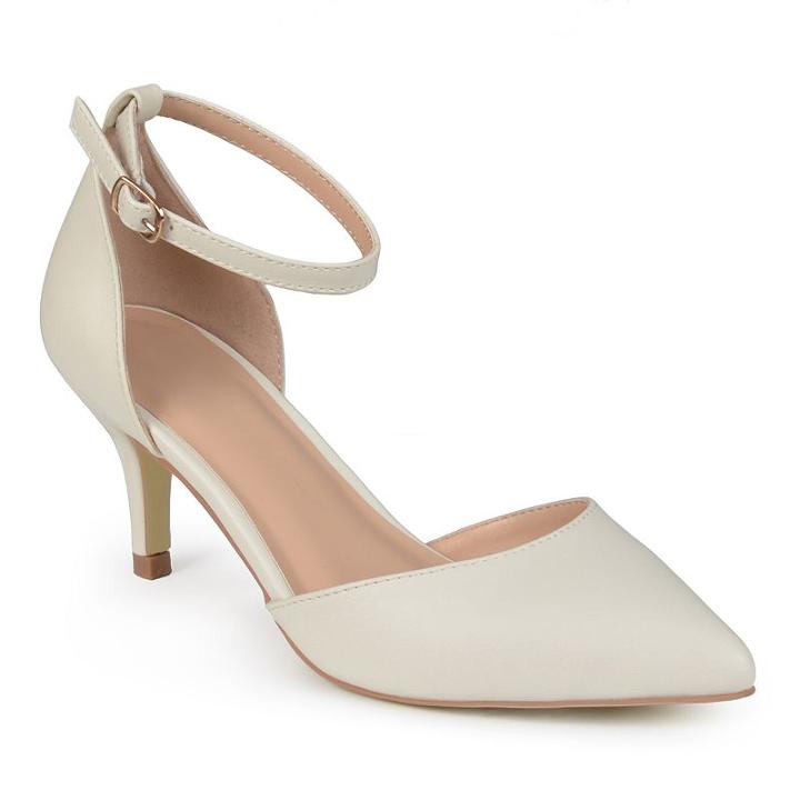 Journee Collection Ike Women's Akle Strap High-heels, Girl's, Size: 7.5, White