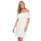 Women's Apt. 9&reg; Off-the-shoulder Burnout Shift Dress, Size: Xl, White