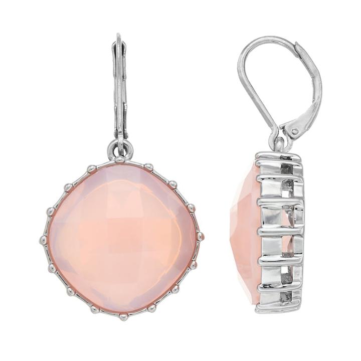 Simply Vera Vera Wang Simulated Crystal Cushion Drop Earrings, Women's, Pink