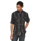 Men's Rock & Republic Modern Plaid Button-front Shirt, Size: Xxl, Blue (navy)