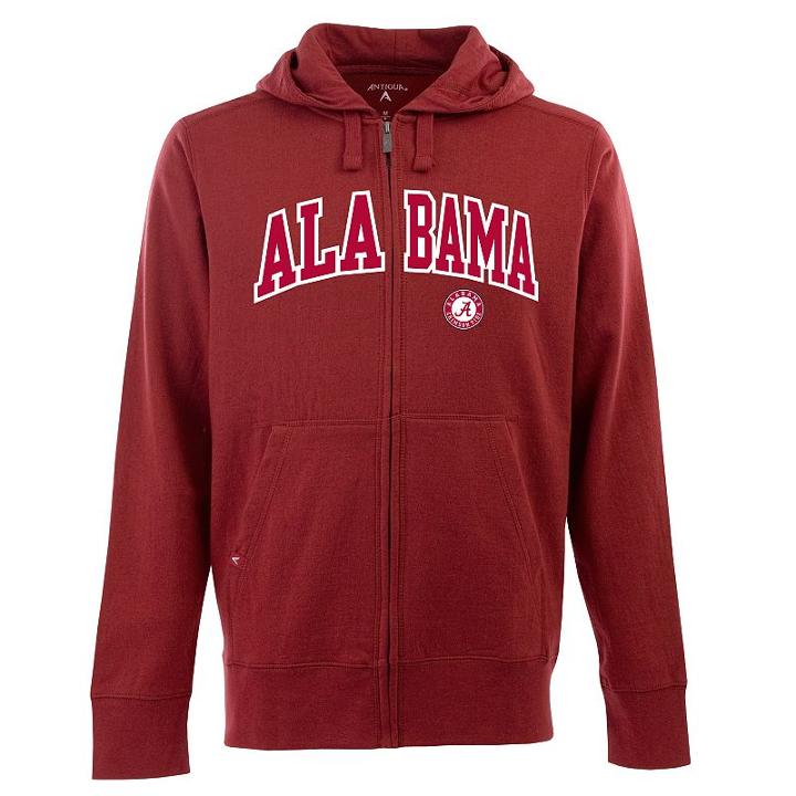 Men's Alabama Crimson Tide Signature Zip Front Fleece Hoodie, Size: Large, Red