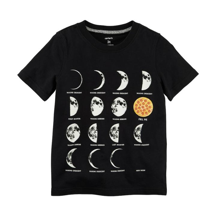 Boys 4-8 Carter's Pizza Moon Graphic Tee, Size: 8, Black