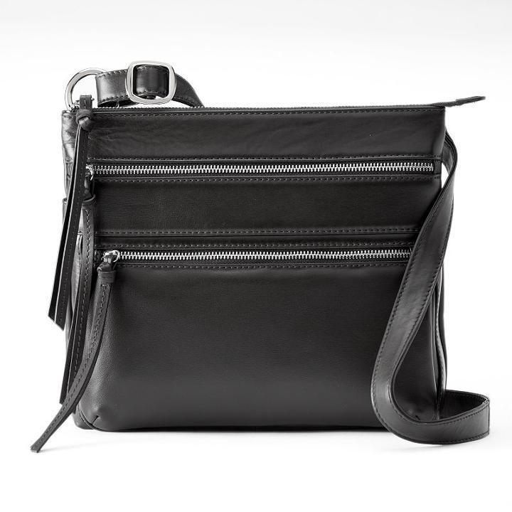 Ili Triple Entry Leather Crossbody Bag, Women's, Black