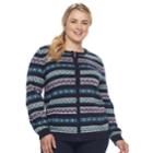 Plus Size Croft & Barrow&reg; Essential Button-front Jersey Cardigan, Women's, Size: 3xl, Blue