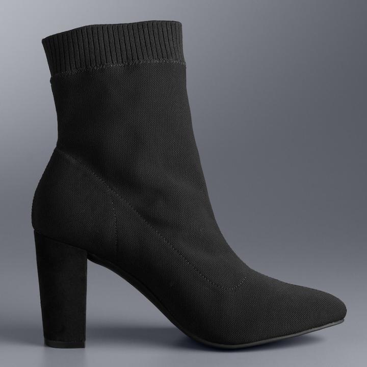 Simply Vera Vera Wang Persimmon Women's Ankle Boots, Size: 7.5, Black