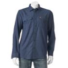 Men's Coleman Patterned Flannel Button-down Shirt, Size: Large, Blue (navy)