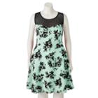 Juniors' Plus Size Trixxi Flocked Scuba Skater Dress, Girl's, Size: 2xl, Brt Green
