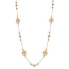 Chaps Filigree Link Beaded Long Necklace, Women's, Gold