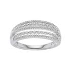 Simply Vera Vera Wang Sterling Silver 1/3 Carat T.w. Diamond Multi Row Ring, Women's, Size: 9, White