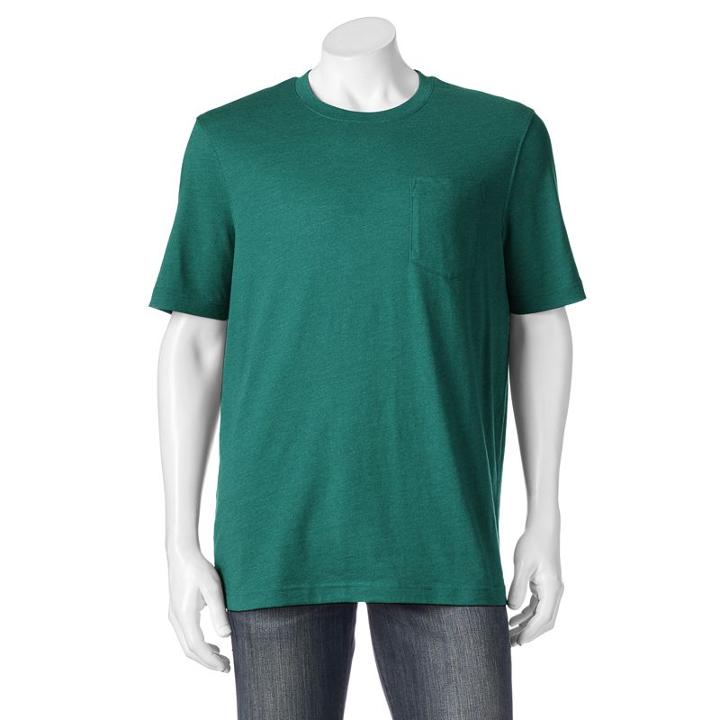 Men's Croft & Barrow® True Comfort Pocket Tee, Size: Medium, Dark Green