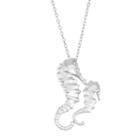 Sterling Silver Sea Horse Pendant Necklace, Women's, Size: 18, Grey
