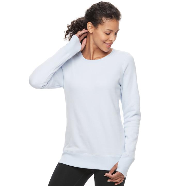 Women's Tek Gear&reg; Fleece Crewneck Sweatshirt, Size: Xl, Light Blue