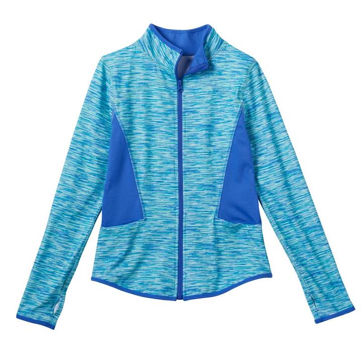 Girls 7-16 & Plus Size So&reg; Space-dyed Performance Jacket, Girl's, Size: 16 1/2, Turquoise/blue (turq/aqua)