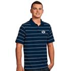Men's Antigua Byu Cougars Deluxe Striped Desert Dry Xtra-lite Performance Polo, Size: Large, Blue (navy)