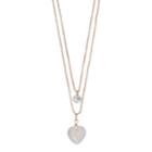 Lc Lauren Conrad Layered Heart Pendant Necklace, Women's, White