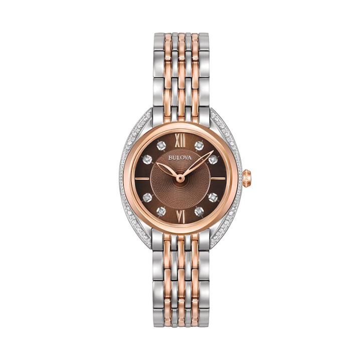 Bulova Women's Diamond Two-tone Stainless Steel Watch, Size: Small, Multicolor