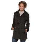 Women's Apt. 9&reg; Military Trench Coat, Size: Large, Black