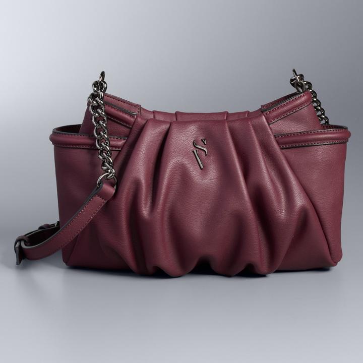 Simply Vera Vera Wang Morris Pleated Crossbody Bag, Women's, Dark Pink