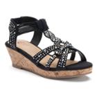 Candie's&reg; Girls' Beaded Wedge Sandals, Girl's, Size: 12, Black