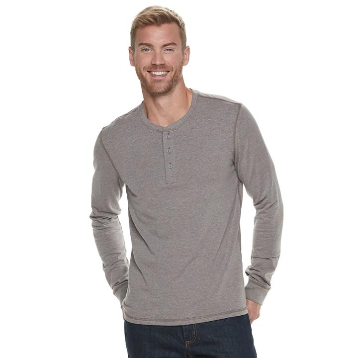 Men's Sonoma Goods For Life&trade; Slim-fit Supersoft Henley, Size: Medium, Dark Grey