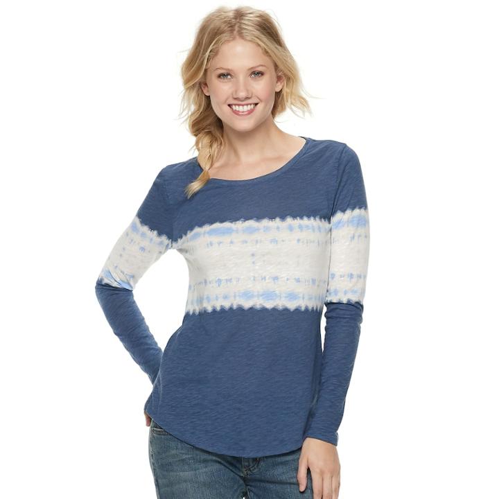 Petite Sonoma Goods For Life&trade; Essential Crewneck Tee, Women's, Size: M Petite, Dark Blue