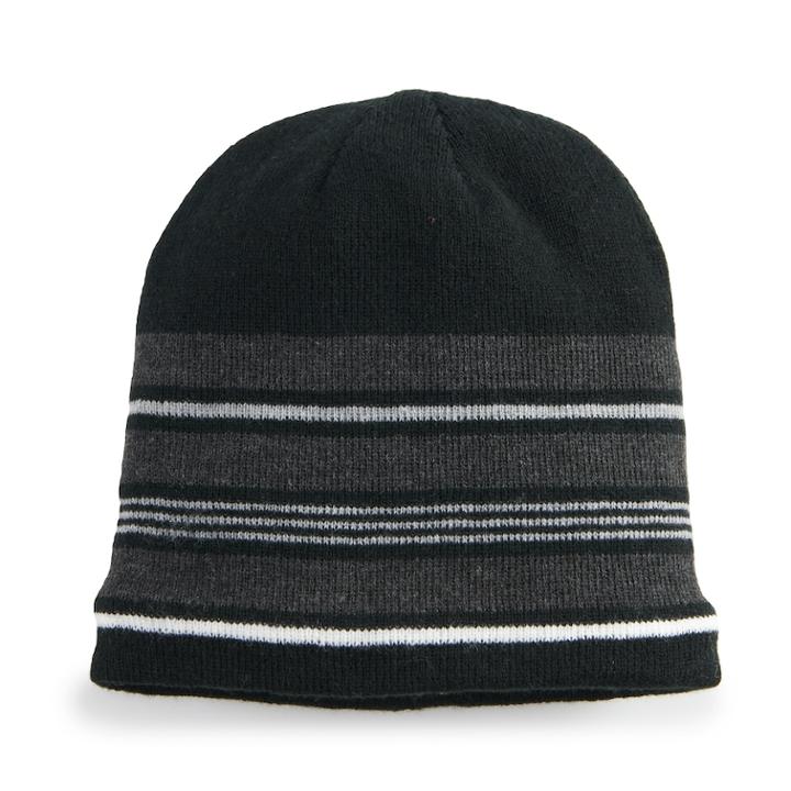 Men's Urban Pipeline&trade; Striped Sherpa-lined Beanie, Black
