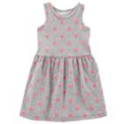 Girls 4-8 Carter's Tank Dress, Size: 6-6x, Gray Pink Heart Print