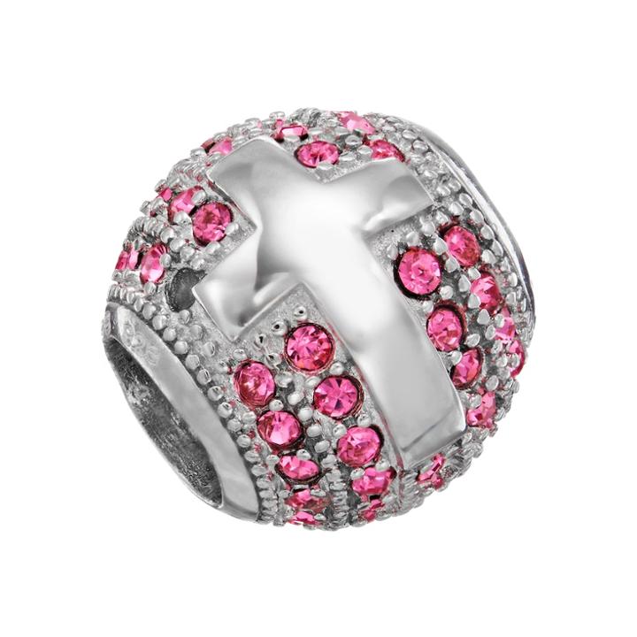 Individuality Beads Crystal Sterling Silver Cross Bead, Women's, Multicolor