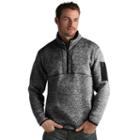 Men's Antigua Fortune Classic-fit Half-zip Pullover Sweater, Size: 3xl, Black